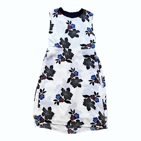 A.L.C. White Silk Harvey African Floral Print Mini Dress Size 2 - Picture 4 of 7